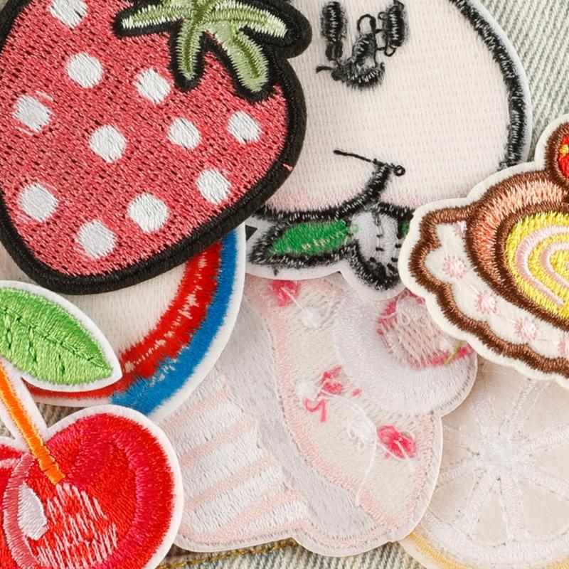 9 Pcs Fruit Series Iron On Patches Cake Repair Patches Strawberry Sewing Patches Embroidered Patches for Clothing Jeans