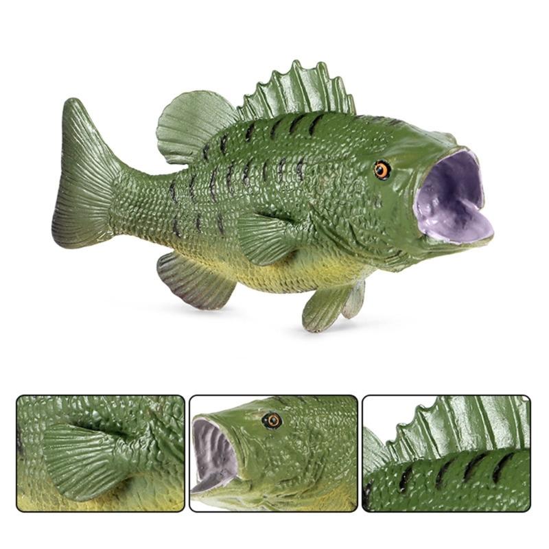 Simulated Plastic Fish Models Realistic Bass Fake Fish for Home Decoration and Science Exhibits