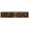 Wall Mounted Side Table Smoked Oak Wood Based Material