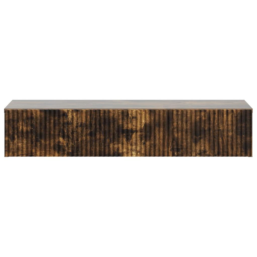 Wall Mounted Side Table Smoked Oak Wood Based Material