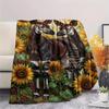 1PC The Clever Okapi  Print FlAannel Blanket, High Quality Comfortable for All Seasons, Home Decor, Warmth and Comfort