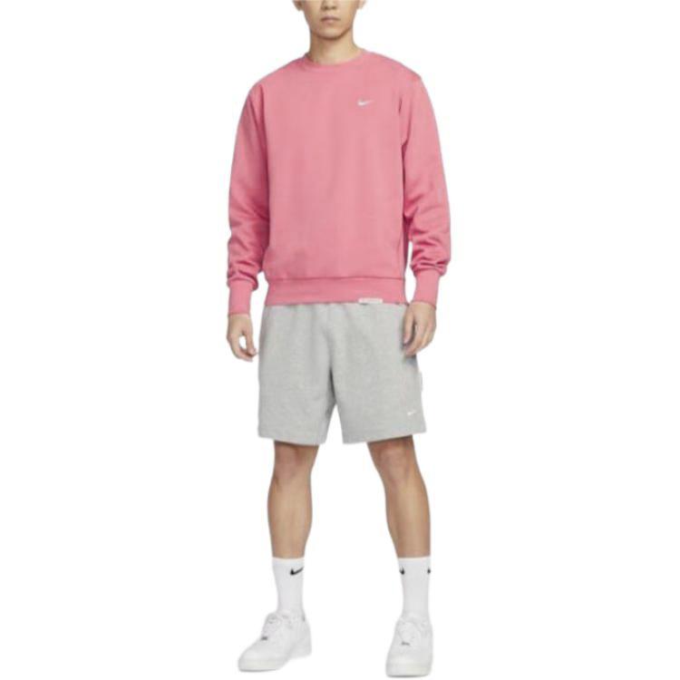 Nike Solid Color Crew Neck Long Sleeve Sweatshirt Men Tops Pink HF1115-681