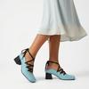 Mature Women Pumps Square Toe High Block Heel Lady Daily Shoes Big Plus Size 48 52