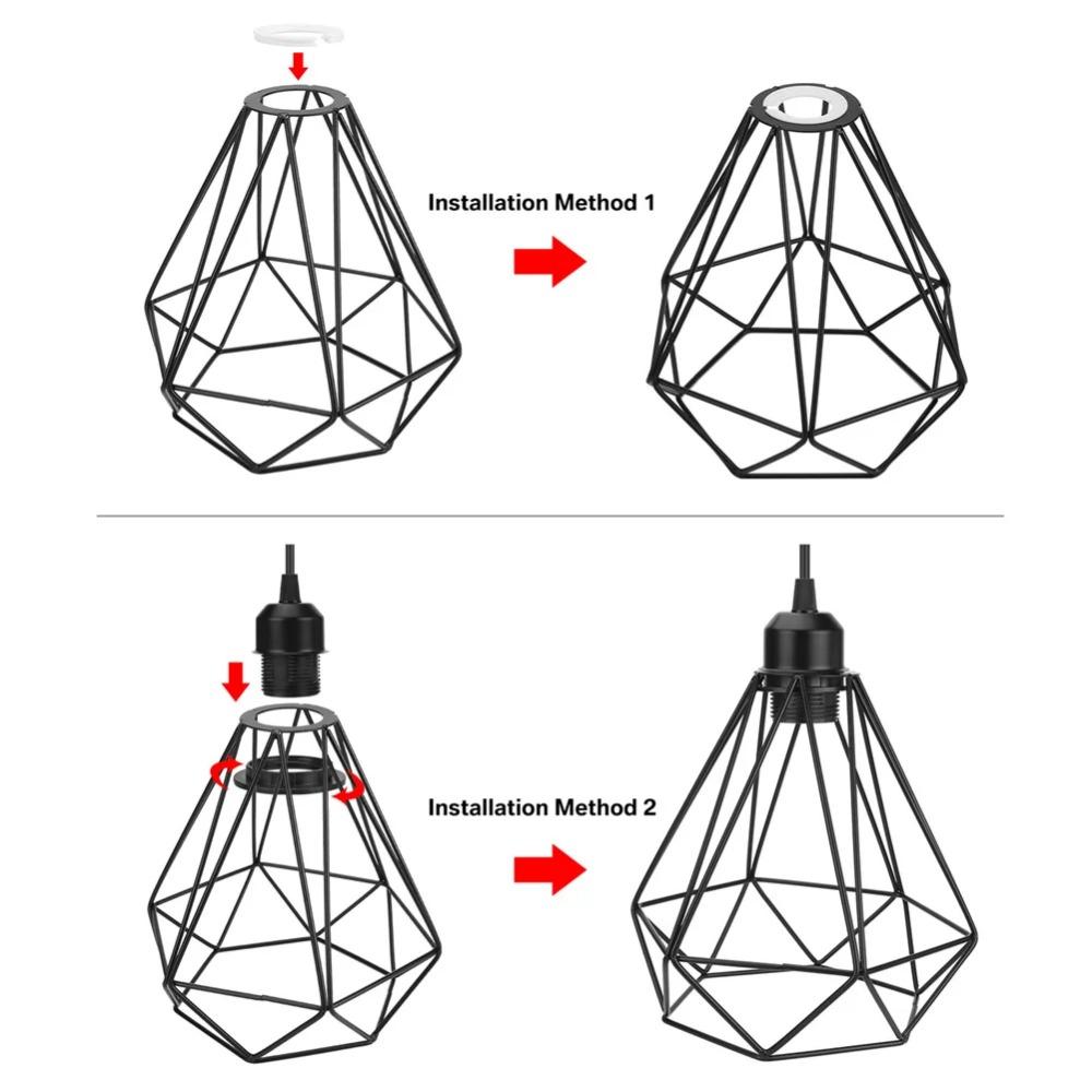 Vintage Metal Lamp Shades Lampshade Ceiling Wire Light Shade for Kitchen Dinning Room Bedroom Lamp Covers Lighting Accessories