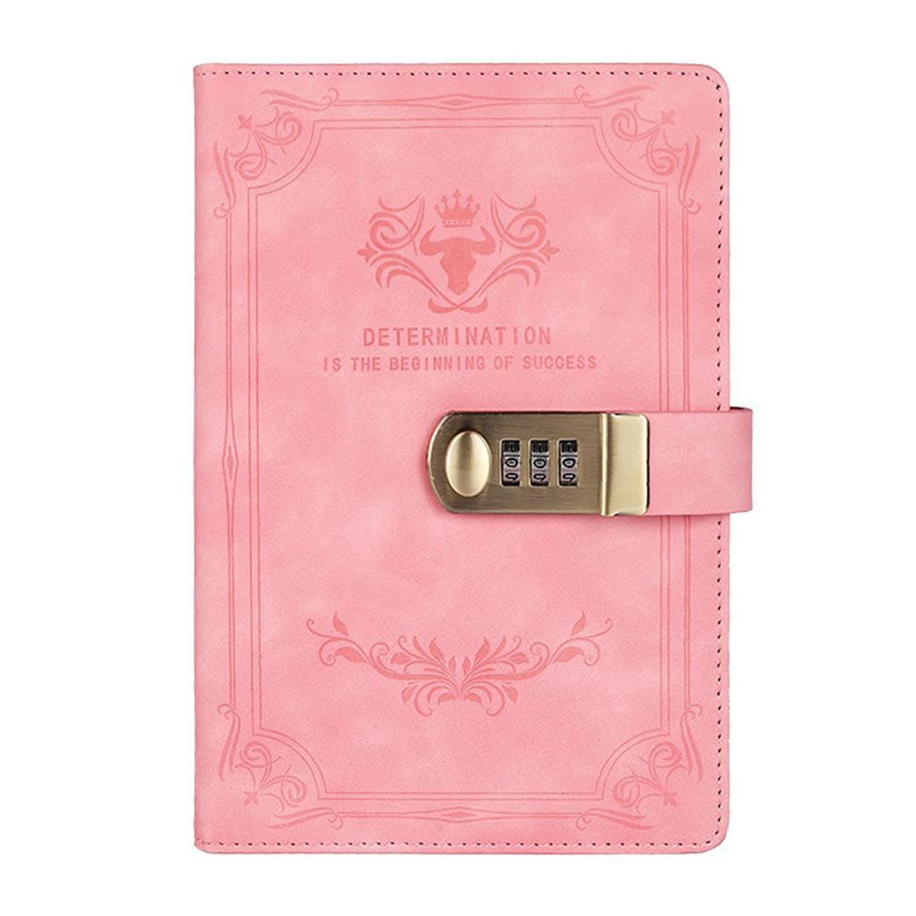 Lock Journal Safe Waterproof Artificial PU Leather Password Lock Notebook with Pen Slot for