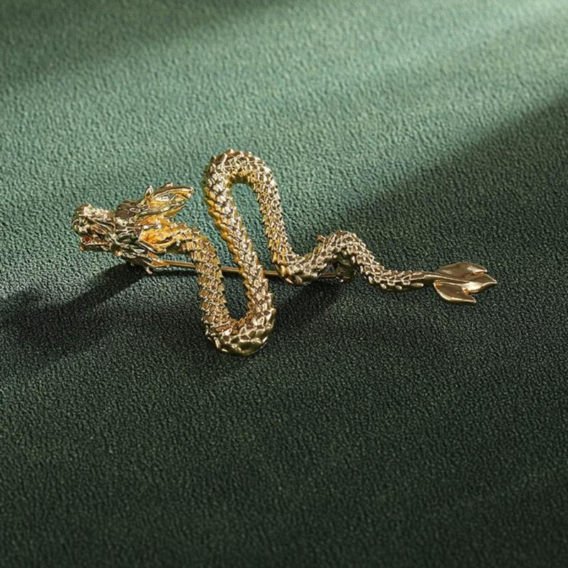 Chinese Zodiacs Shape Brooch Chinese Dragons Lapel Pins for Women Animal Themed Breastpins Stylish Accessory for Women