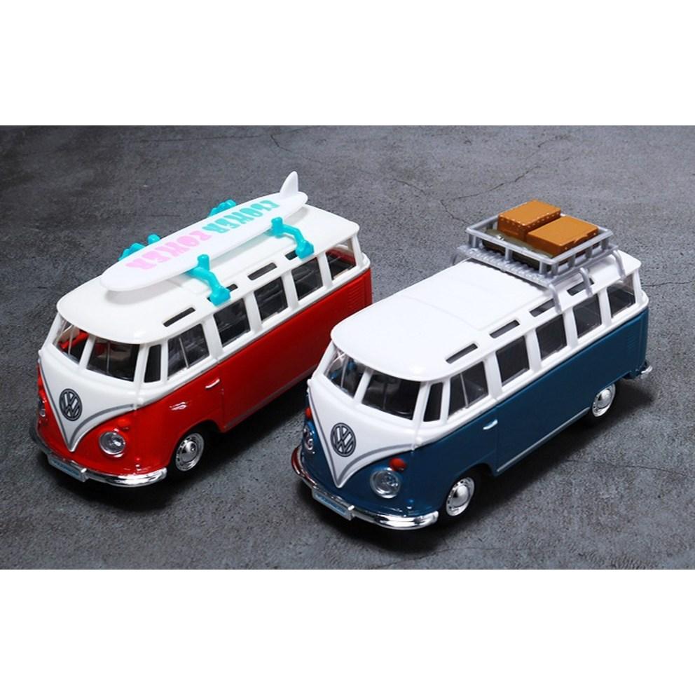 Maisto Volkswagen Samba Varebil Weekenders Diecast Modell, Blå (med campingveske)
