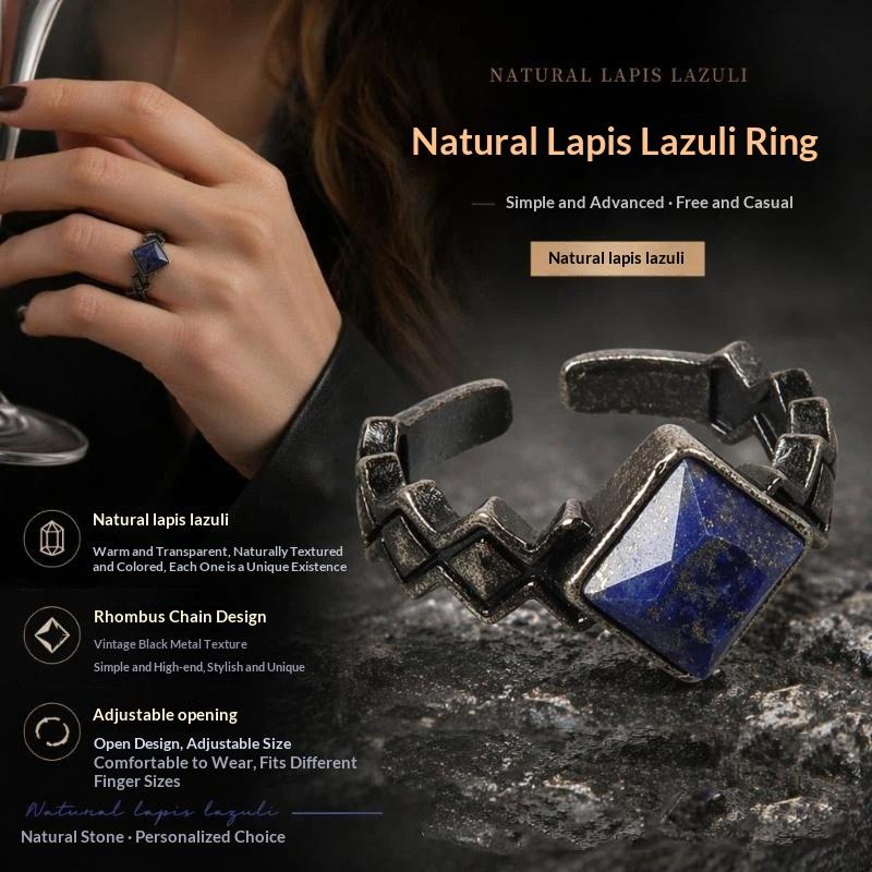 1Pcs Retro Crystal Ring Natural Stone Amethyst White Crystal Handmade Vintage Punk Finger Ring Jewelry Gift