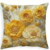 Golden flower dragonfly pattern printing pillowcase home room decoration pillow cover living room sofa cushion cover