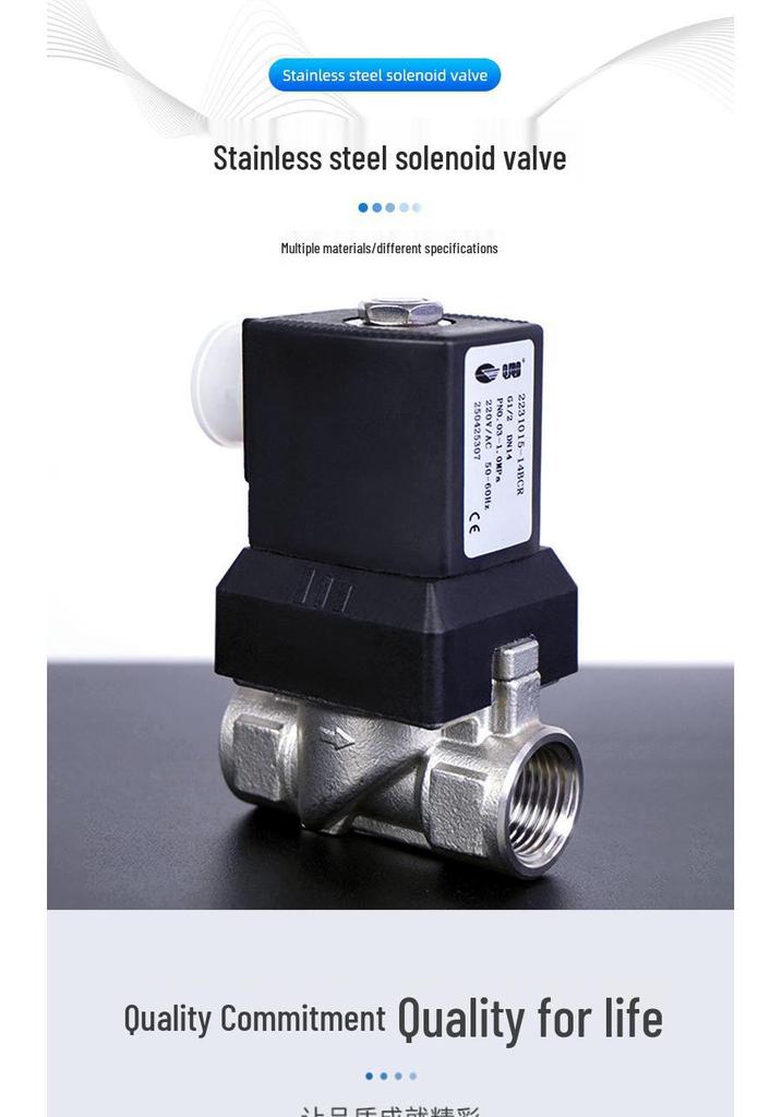 QJQD 316 Stainless Steel Direct Acting Poppet Solenoid Valve - 6213 Replacement