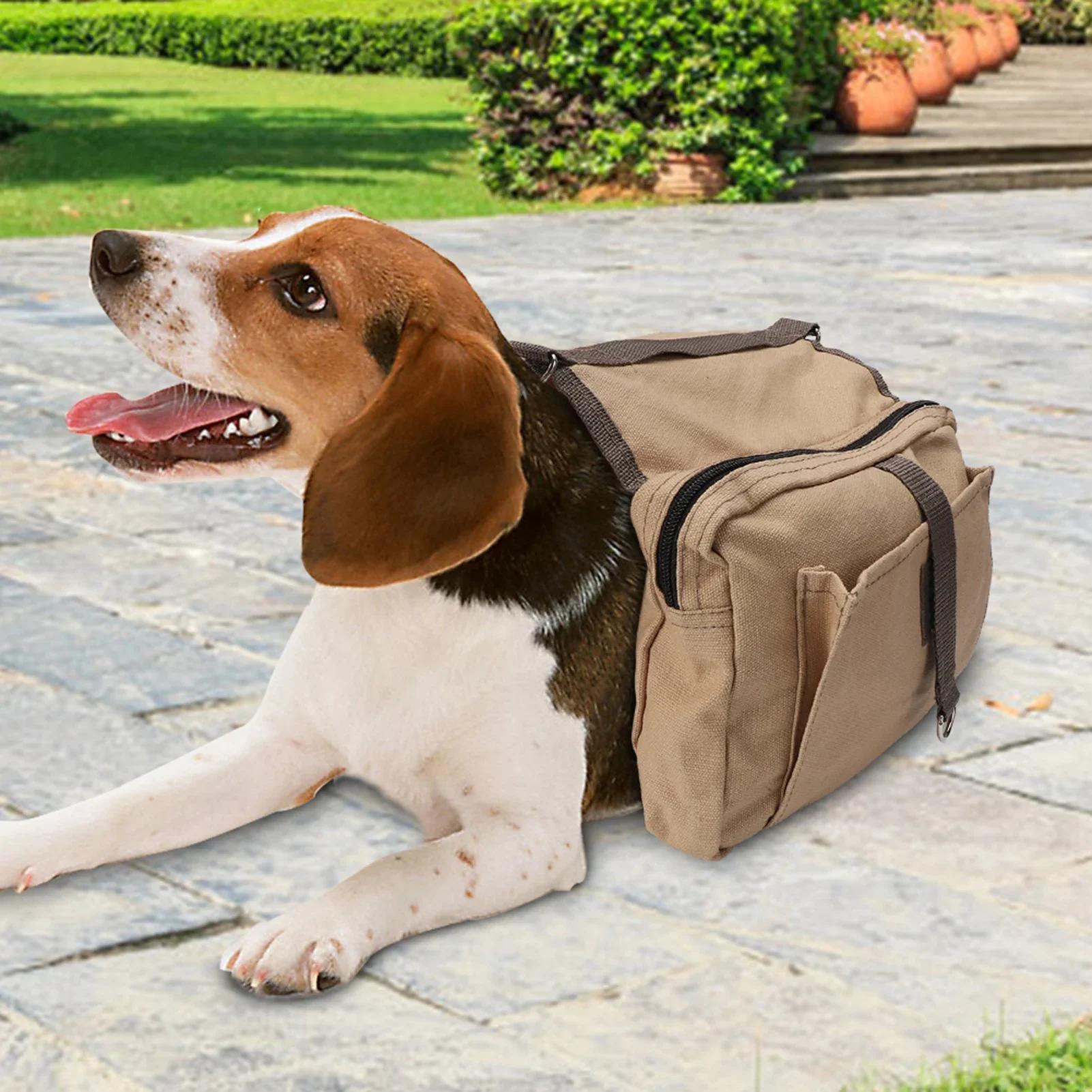 Dog Outdoor With Side Bag Dog Pack Hound Travel Camping Hiking Backpack Saddle Bag Rucksack For Medium Or Large Dog cachi