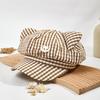 Plaid Octagonal Hat Niche Spring and Summer Cute Face Beret Cartoon Design Versatile Sweet Fresh Kitten Ears