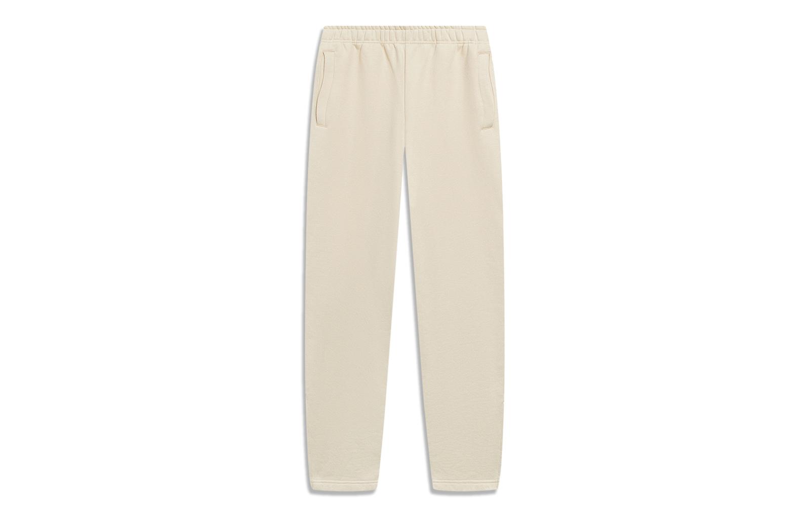 Li Ning China Li Ning Knitted Sweatpants Women s Light Milk Umber Moderate Straight Fit Pants AKLT228-1 M