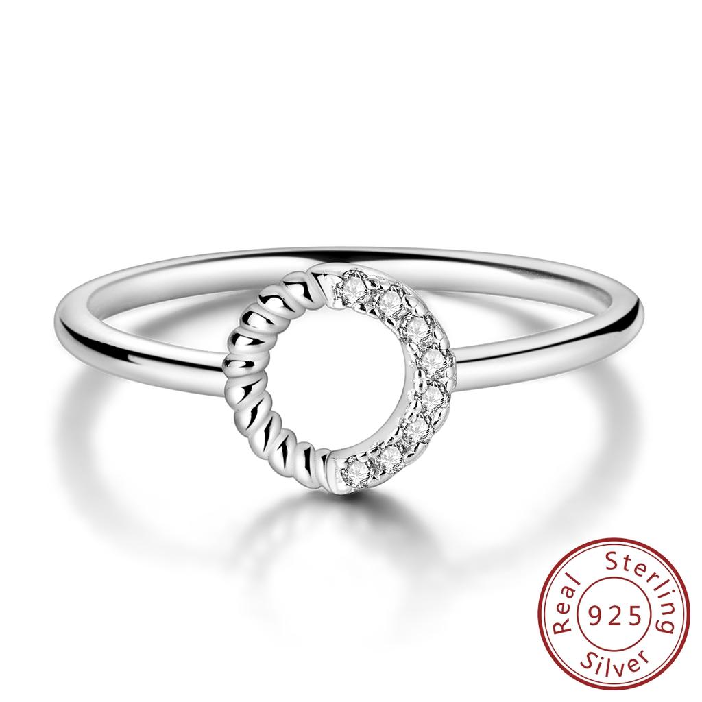 copper Rings Ideal For Woman Simple Design Sparkle Zircon Wedding Anniversary Gift Fine Jewellery High Quality