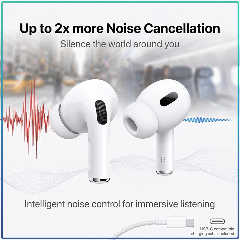 Air Pro 2 Kabellose TWS-Kopfhörer Räumliches Audio Touch-Steuerung IP54 Staub- und Schweißresistent Bluetooth-Headset Mit Typ-C-Ladekabel 1:1