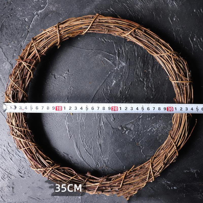 40cm Kulatý Přírodní Ratanový Věnec Vánoční Girlanda Závěsná Ozdoba DIY Věnec na Dveře Zeď Svatba Dekorace Domov Vánoční Párty Dekor