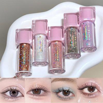 Trblietavé očné tiene Tekuté Perleťové Jemný Trblietavý Delikátny Rozjasňovač Rozjasňuje Líčenie Očných Tieňov