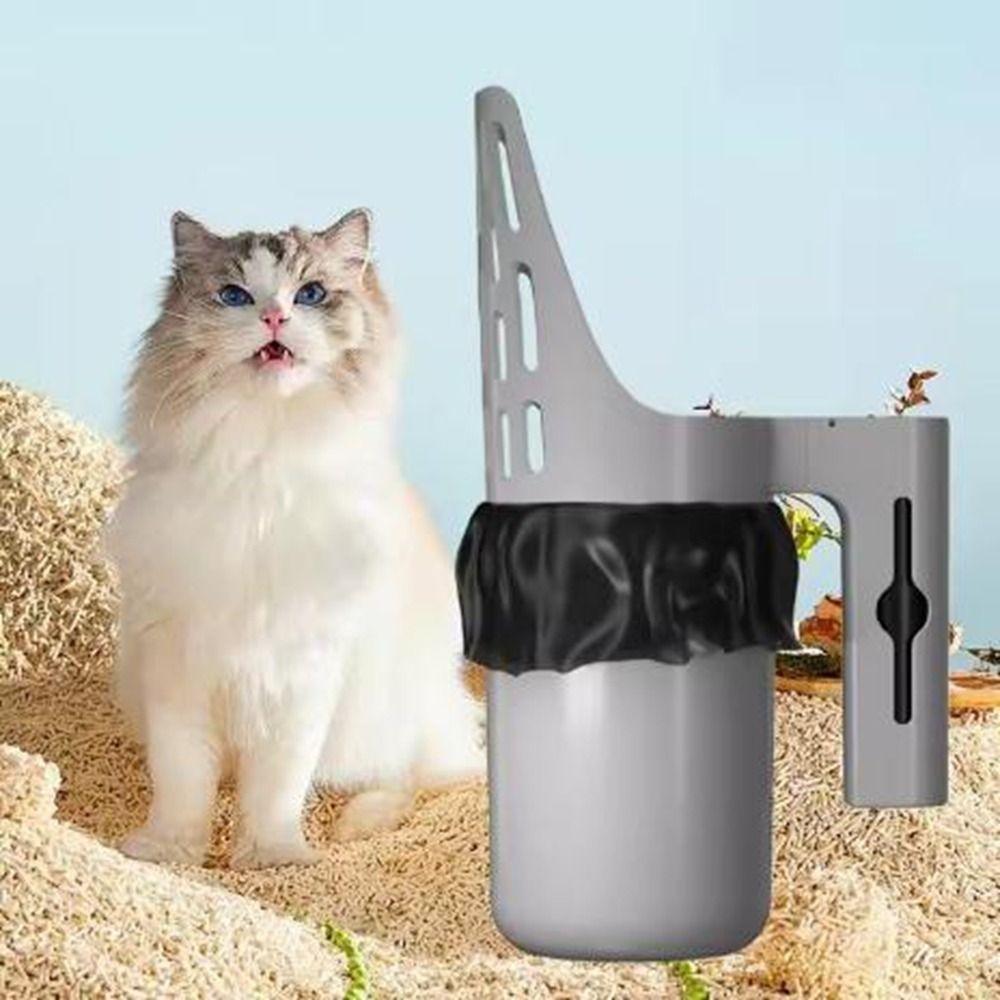 Grey Cat Litter Shovel Large Capacity Cat Poop Remover Cat Litter Scooper  Litter Box