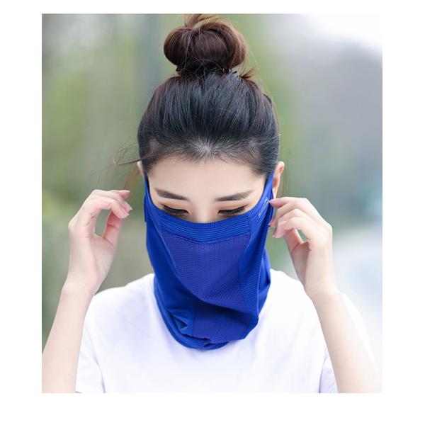 Eis-Seide UV-Sonnenschutz Gesichtsmaske Koreanischer Sommer Sport Radfahren Atmungsaktives Netz Ohrschlaufe Unisex Nackenschutz