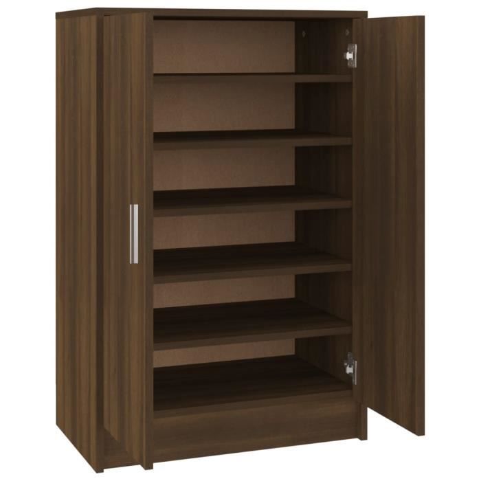 VidaXL Meuble à chaussures Chêne marron 60x35x92 cm Bois d'ingénierie 816013