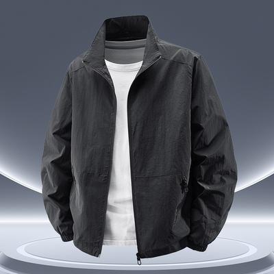 Herrenjacke Herbst und Winter 25 neue Outdoor-Freizeit Stehkragen blau Studentenjacke Arbeitskleidung Top-Trend