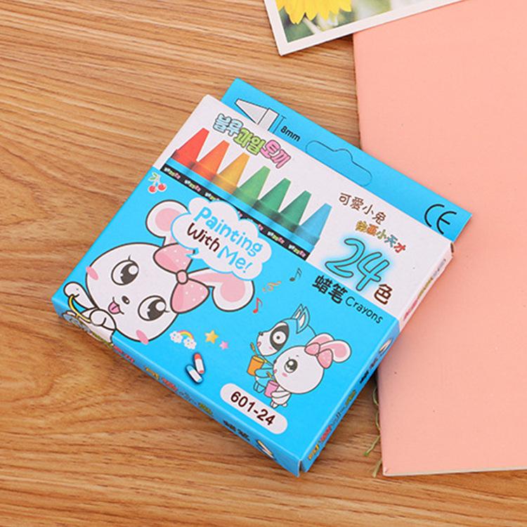 Creative Student Crayon Set - 8, 12, or 24 Colors - Cute Children's Coloring Crayons