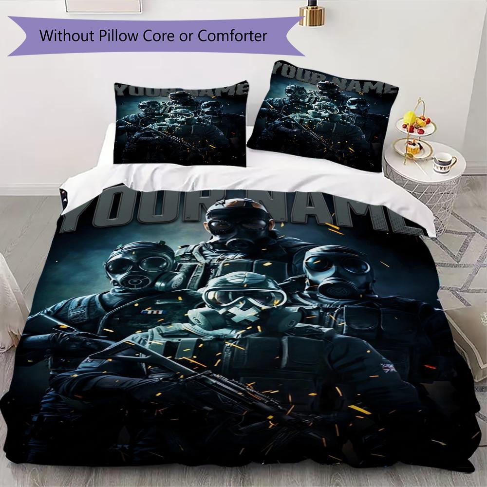 Custom Name Tom Clancy's Rainbow Bedding,Quilt Set Quilt Cover Pillowcase Home Birthday Gift(1 * Duvet Cover + 2 * Pillowcase, Without Core)_xia