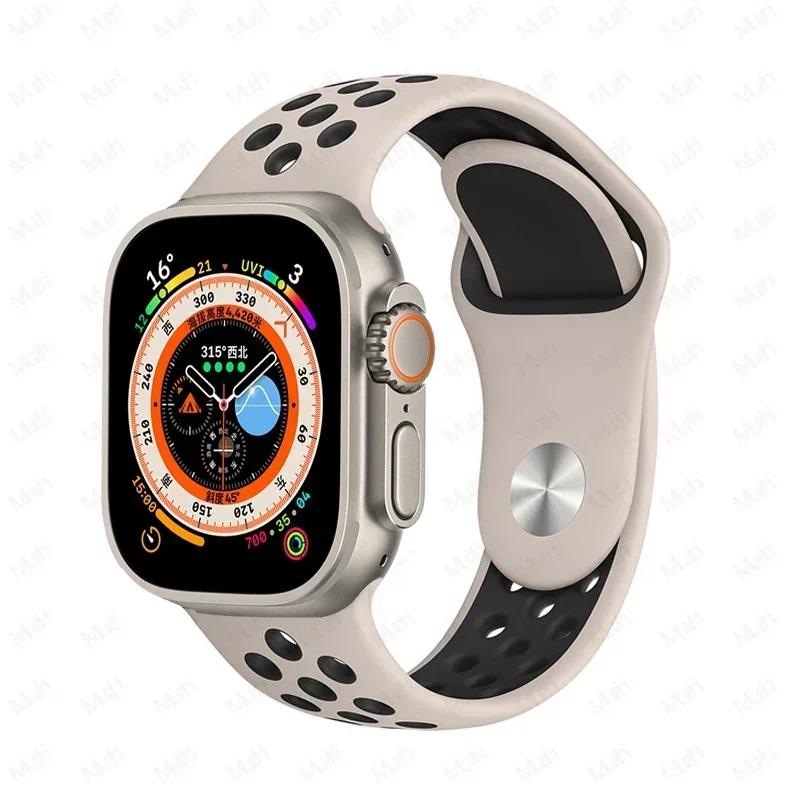 Sportarmbänder für Apple Watch Series 10 42mm 46mm Armband ultra 2 49mm 40mm-44mm 45mm 41mm Silikonarmband iwatch 10 9 8 7 6 SE 5 4 3