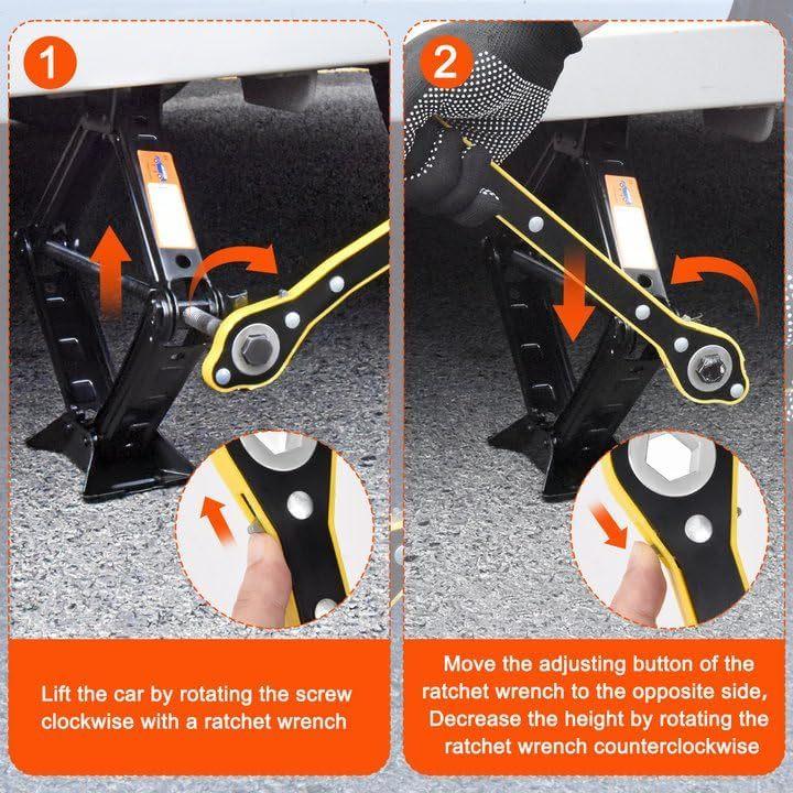 2 Ton Scissor Car Jack with Tire Changing Kit - Emergency Tool for Cars, SUVs, MPVs