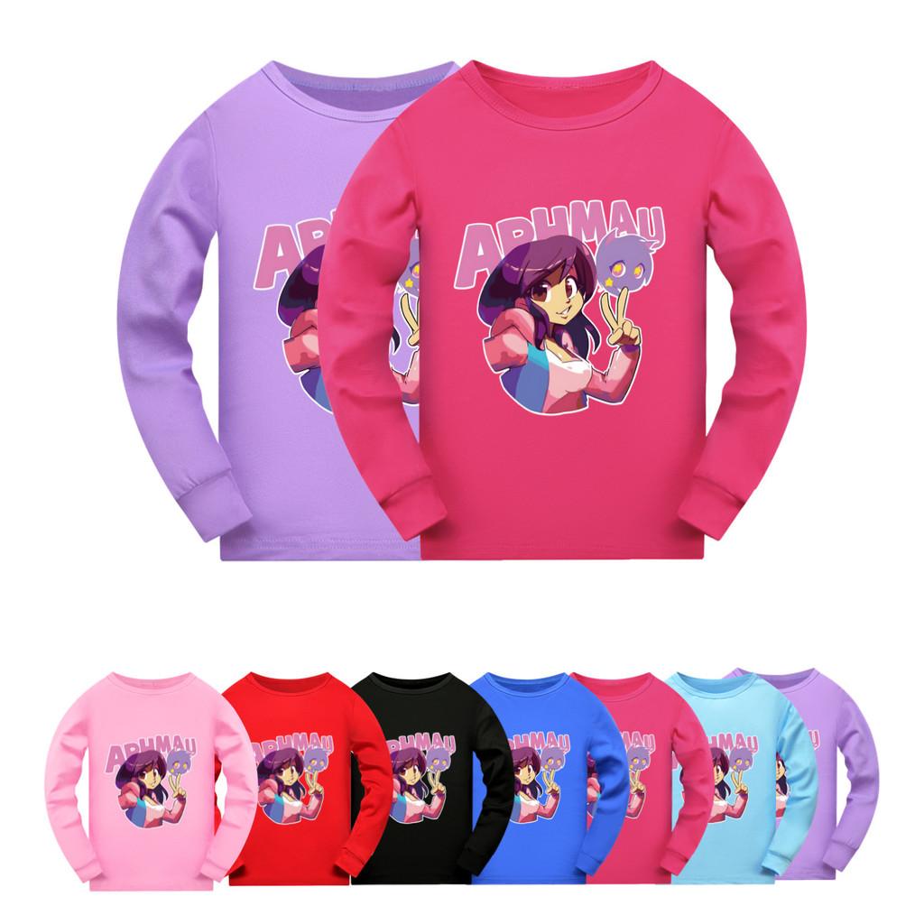 5369 Kids Girls APHMAU Print Long Sleeves T-Shirt
