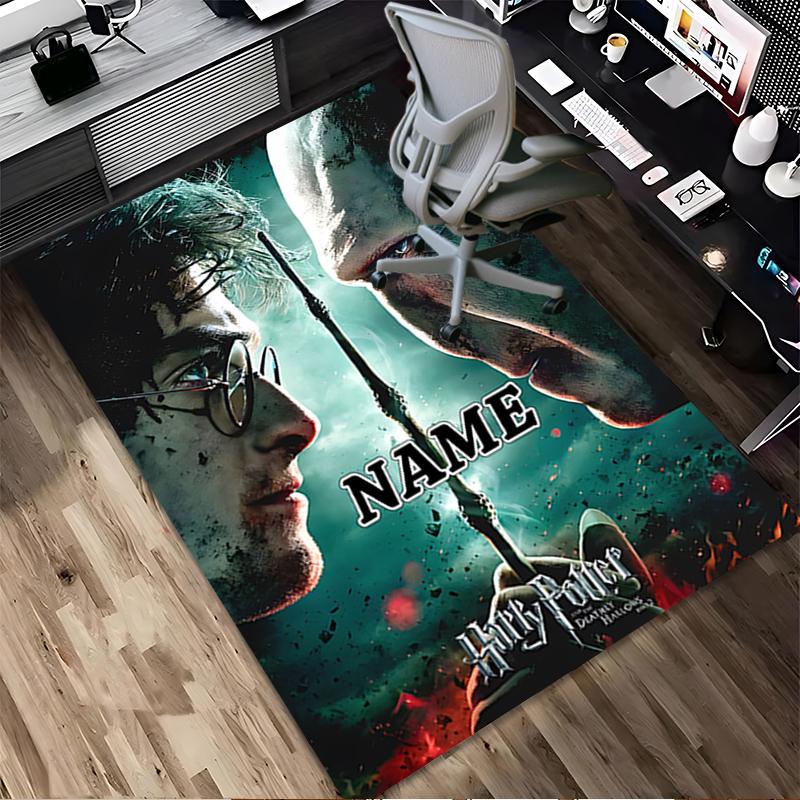 Custom Name Magic Quest Living Room Non-Slip Area Rug Soft Carpet for Bedroom Kids Playroom Sofa Office Home Decor Doormat