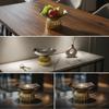Pedestal Fruit Tray Modern with Gold Base Elevated for Hosts