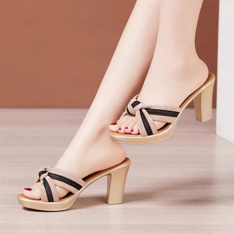 Thick Heel Outdoor Sandals For Women Summer Waterproof Platform Fish Mouth Sandals Fashionable All-match