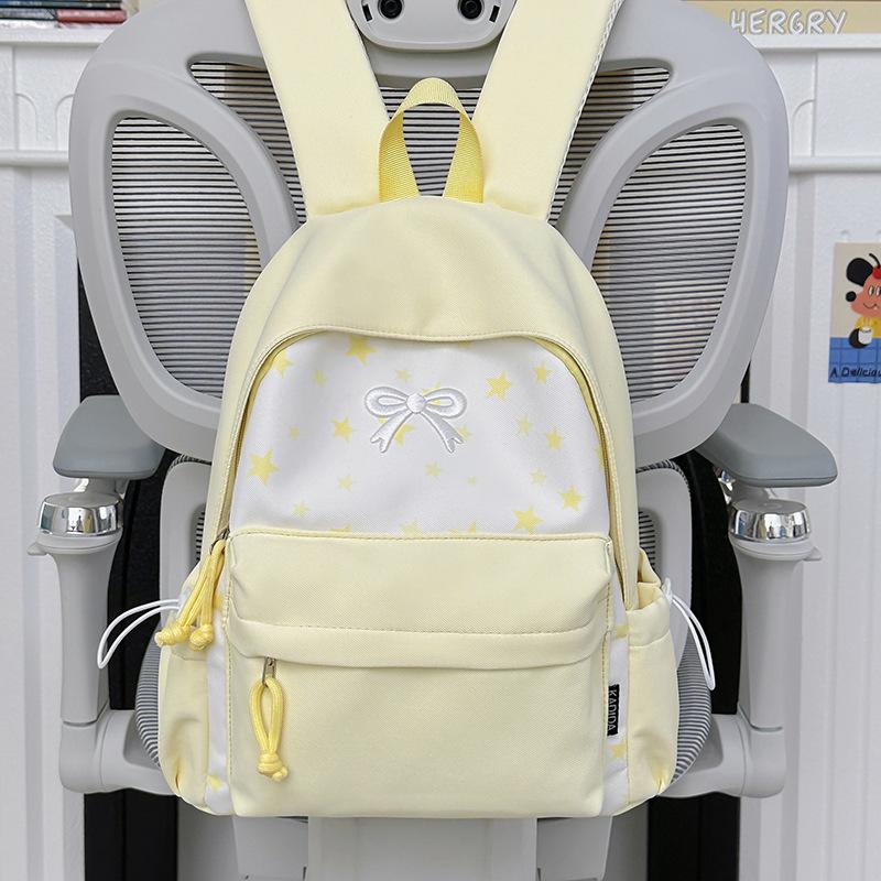 School bag, high-value Japanese-style bow backpack, fresh forest-style student backpack, lightweight backpack for women, lightweight backpack