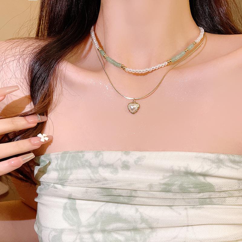 

BLINGBAY женское ожерелье с подвеской, легкое роскошное двухслойное ожерелье Love, модное усовершенствованное дизайнерское колье с костяным воротником, современные ювелирные изделия, подарок