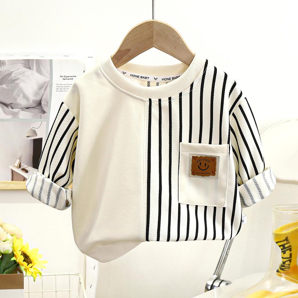 Spring Children's Spring Clothes Round Neck Long Sleeve Sweater Boys and Girls Trendy Baby Stylish Children's Clothing 2PCS