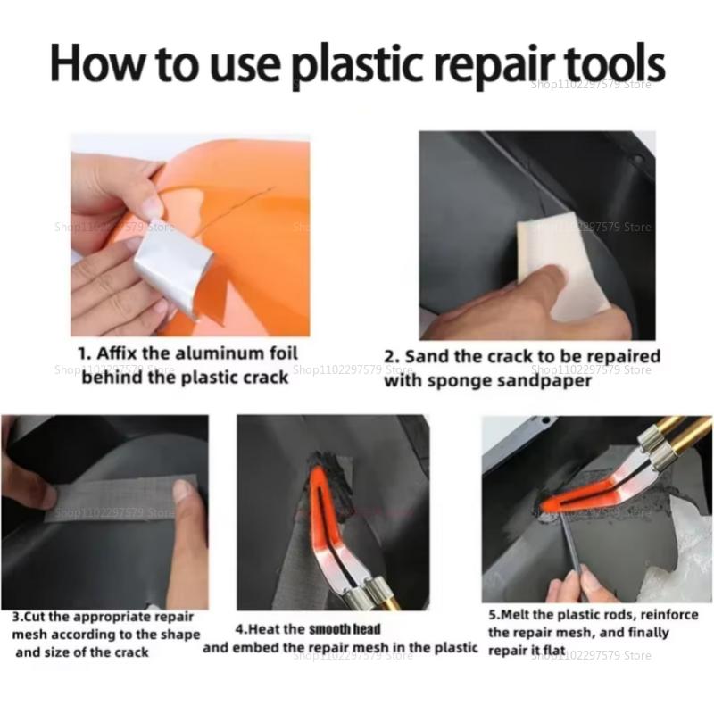 200W Hot Welding Machine for Auto Body Bumper Repair Plastic Crack Fix Kit 2 in 1 Plastic Welder Gun Auto Body Repair Tool