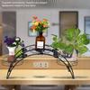 Elegant Iron Floor-Standing Plant Display Stand Flower Pot Rack for Garden Patio Decor Black