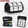1pc Cat Grid Pattern Design Double Layer Flip Pencil Case - Large Capacity Zipper Closure, Suitable for Schools, Offices And Travel, Ideal Birthday/Ho