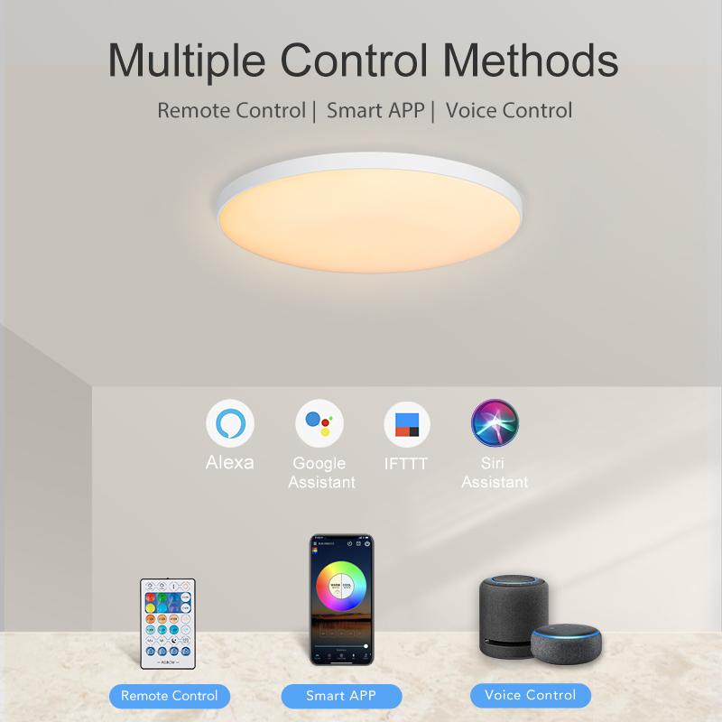 MARPOU RGB Smart Ceiling Light With App Voice Control Alexa/Google Remote Control 220V 30W 48W Smart Lamp Led Lights for Room