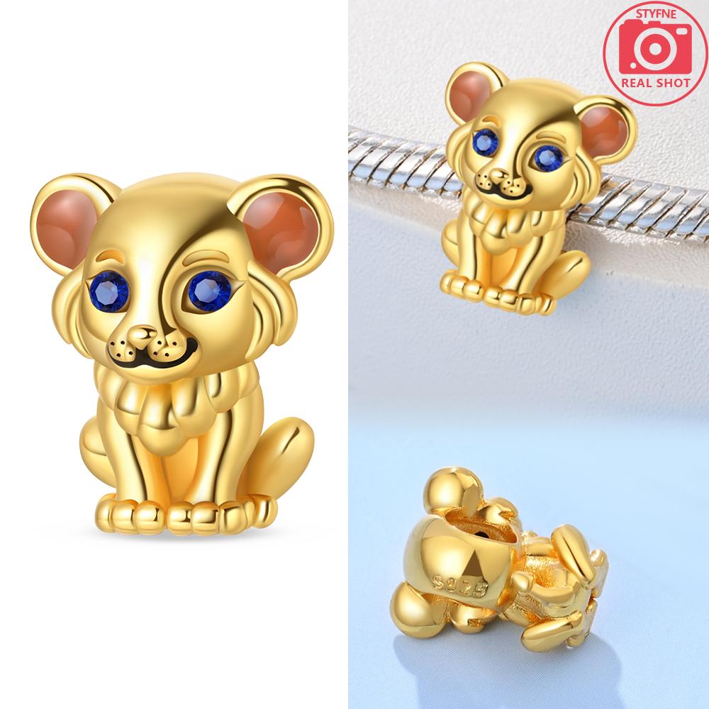 Gold Diy Charms Beads Inlaid Zircon Original Copper Sun Leopard Pendants Fit Bracelet Diy Jewelry Women Gift