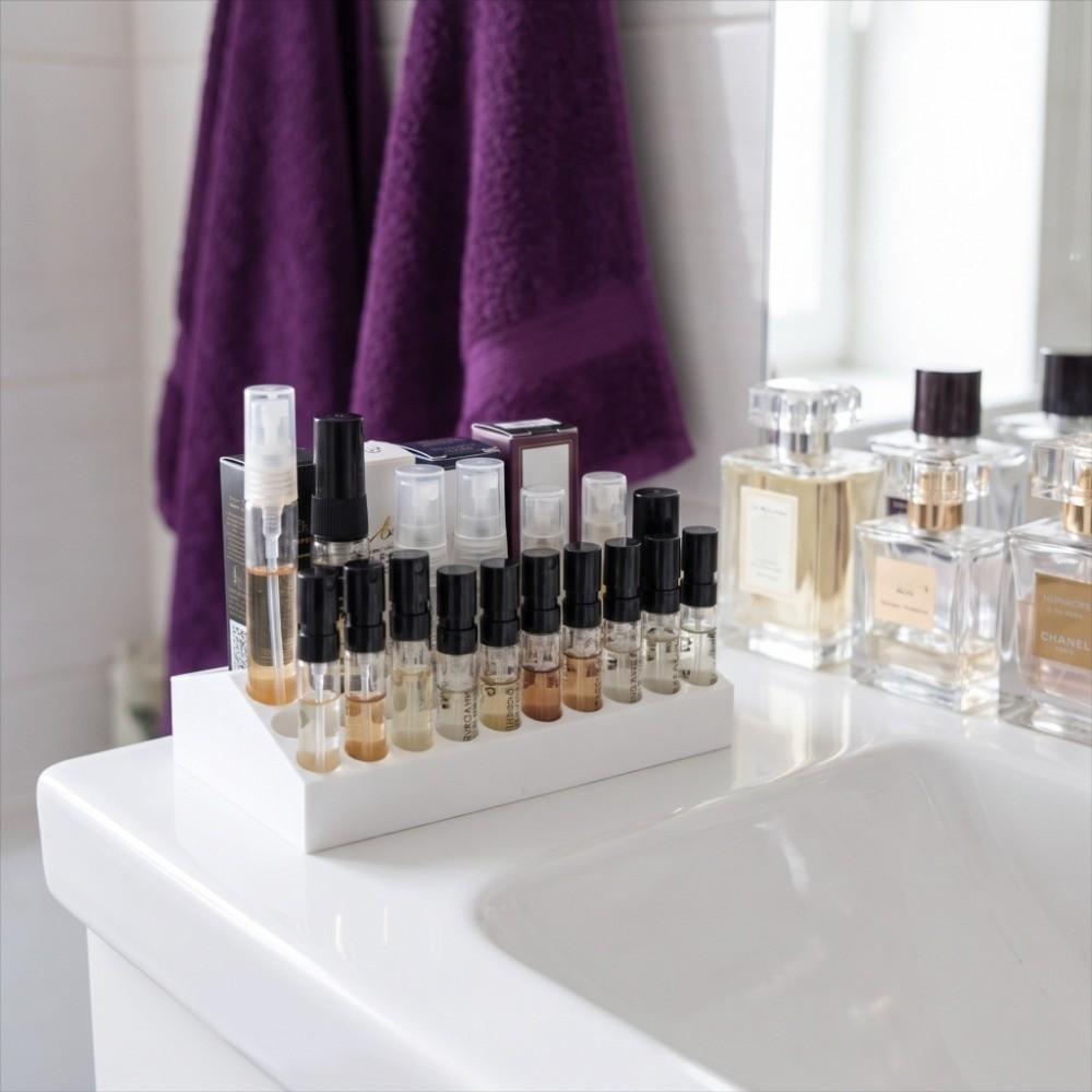 Multi-Grid Mini Fragrance Vial Display Storage Rack for Mini Bottles