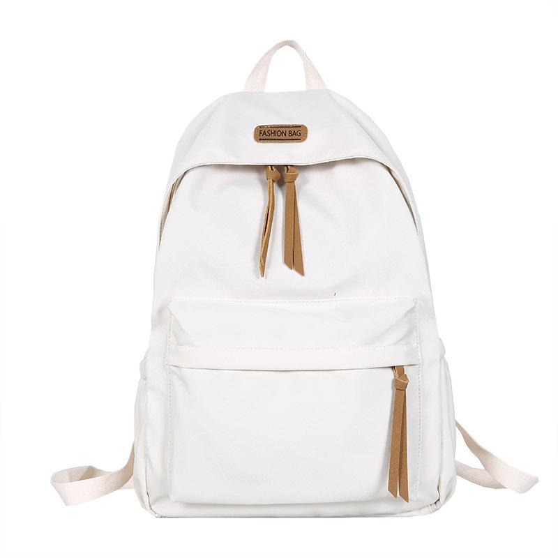 Korean Style Large Capacity Backpack for Students, Simple and Fashionable, Plain Color Schoolbag