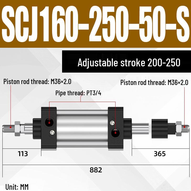 SCJ Adjustable Stroke High Thrust Pneumatic Cylinder SCJ32-160