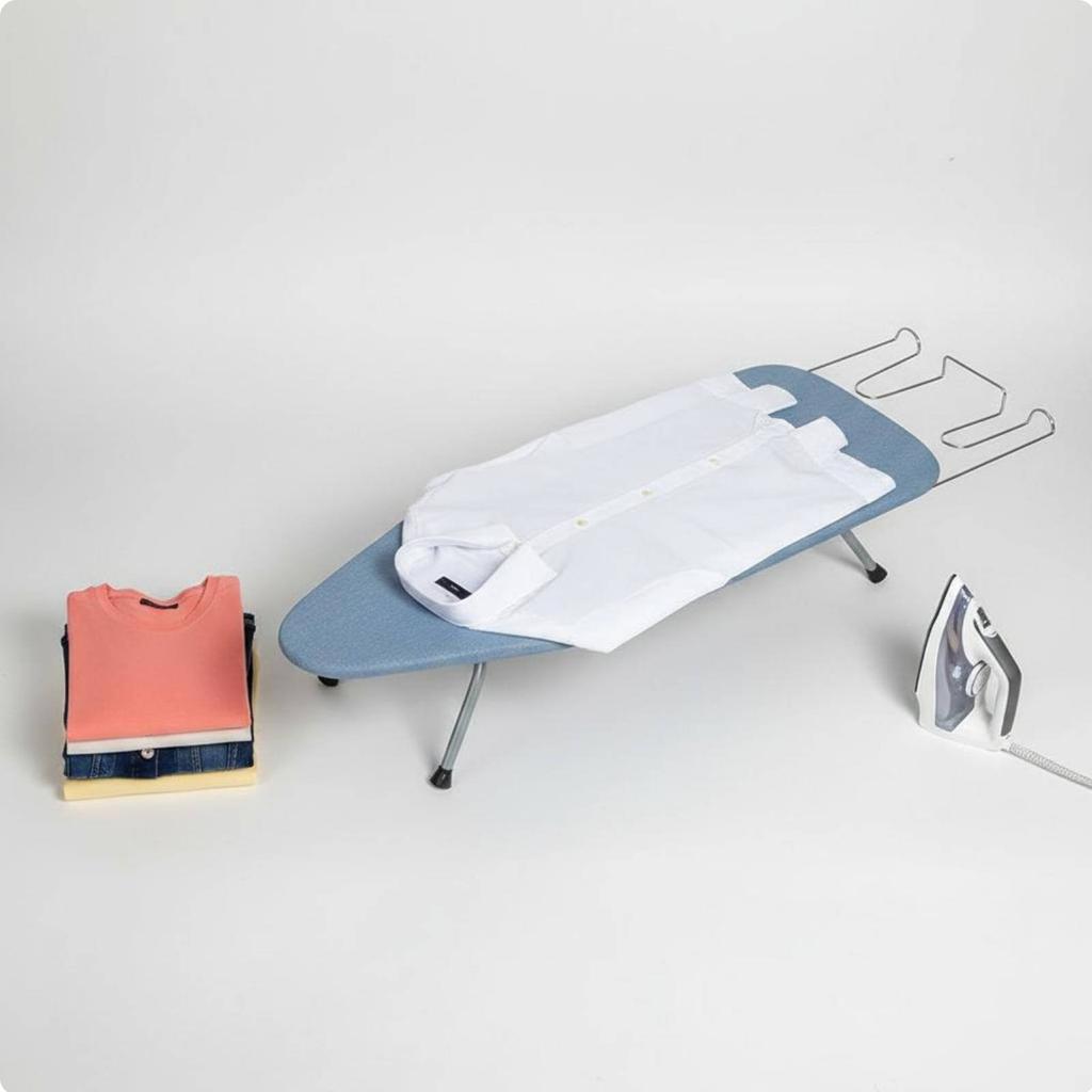 Countertop Ironing Board Foldable Design Portable Ironing Board Laundry Accessory Heat Resistant Cover Built-in Built-in Iron