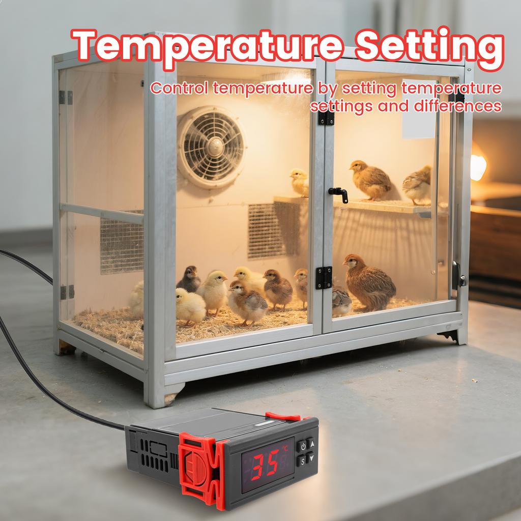 1/4 Stk. Digitaler Temperaturregler Smart Adjustment Inkubatorregler Digitalanzeige Temperaturregler für Brüterei