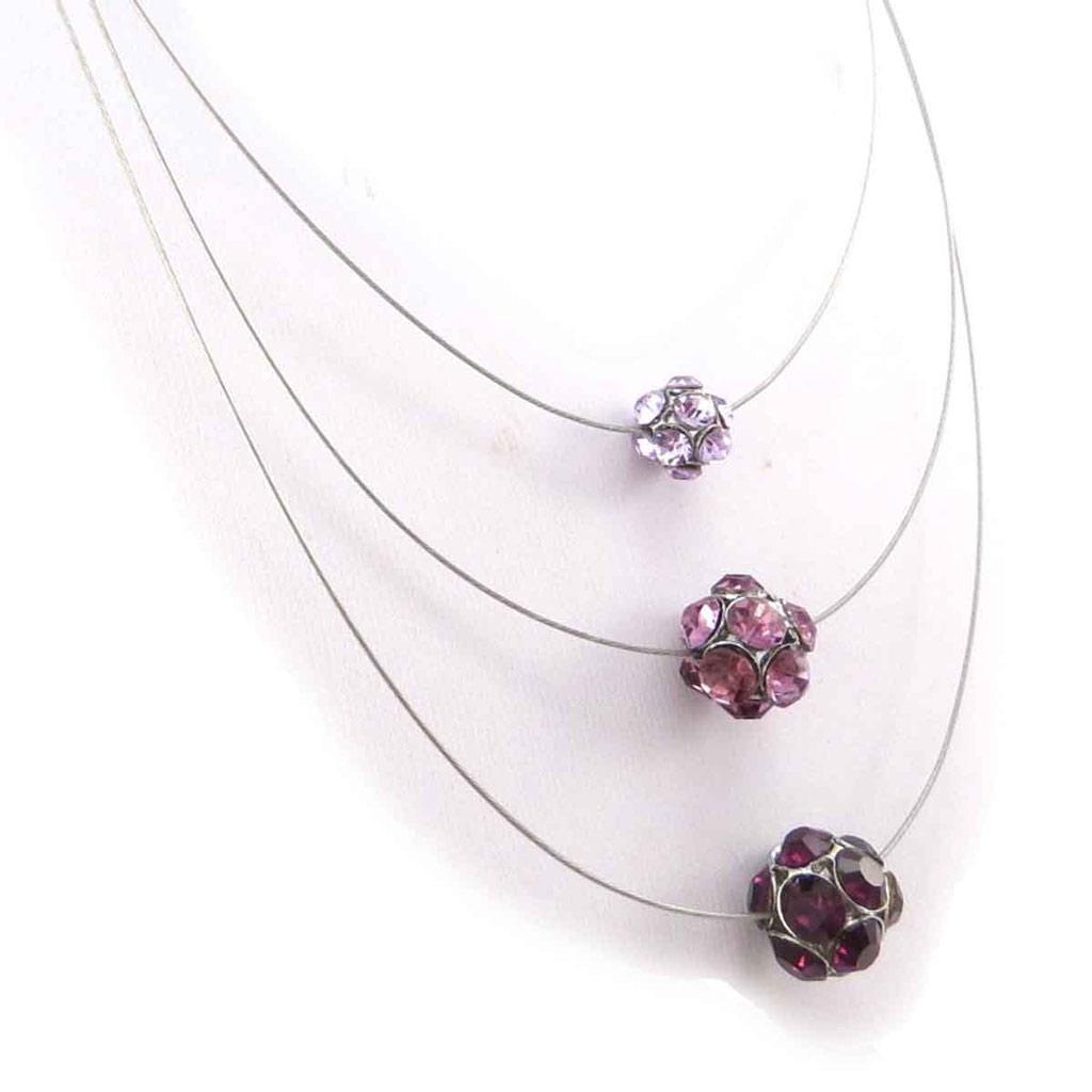 Les Trésors De Lily [J8939] - Purple 'Sissi' Cable Necklace