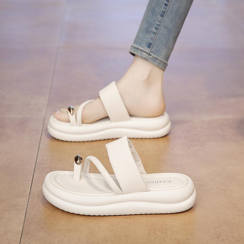 

Mezzanine slippers women s summer wear new high-end sense beautiful with skirt seaside platform sandals 40 бежевый