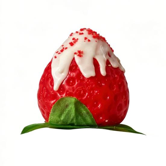 Strawberry Squeeze Toy Soft Stress Ball TPR Slow Rebound Decompression Toy Realistic Pink White Strawberry Shape Portable Fidget Toy