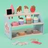 Wooden Dessert Shelf ThreeTier Pretend Accessible Front Tea Party Play Set for